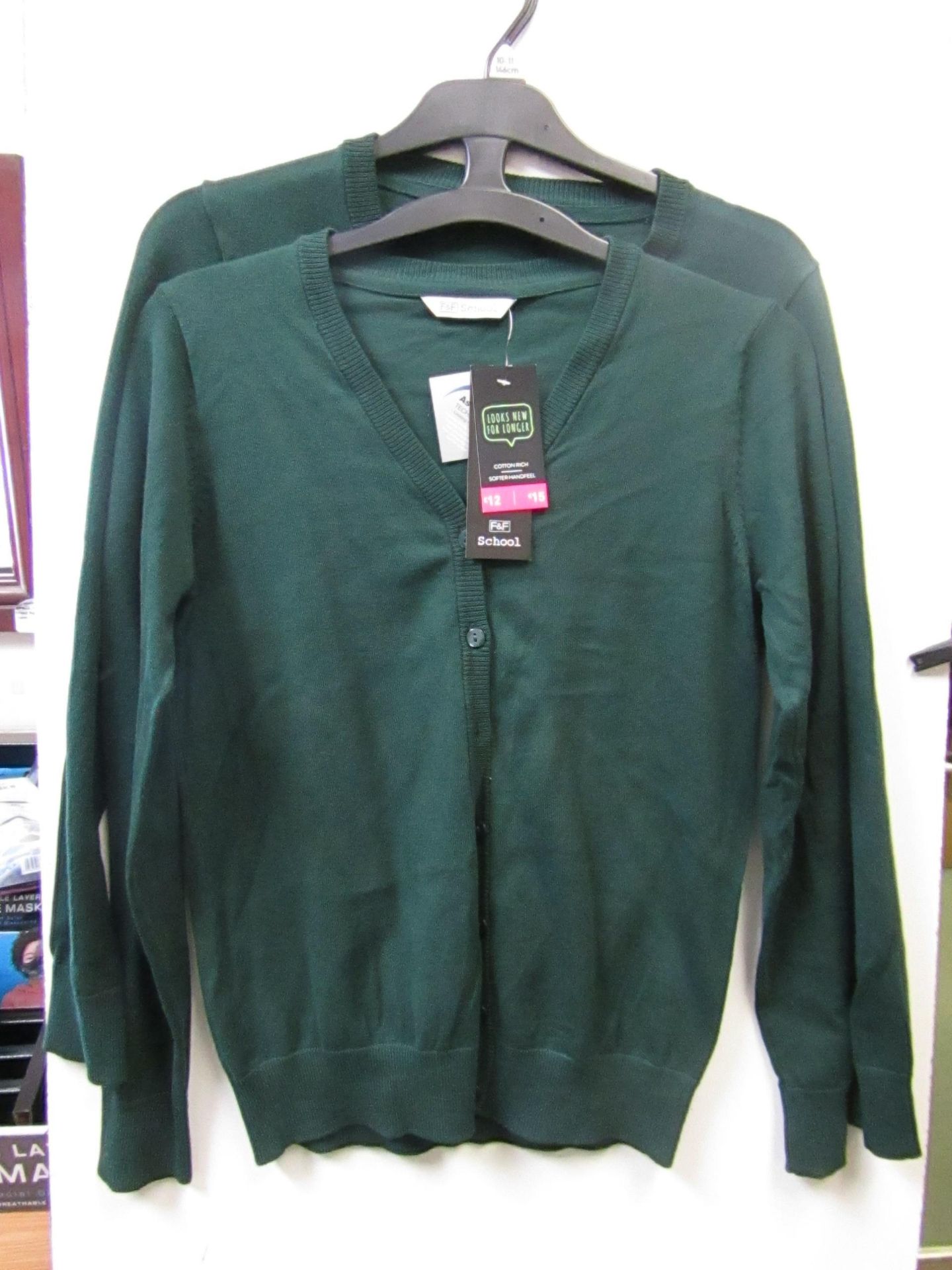 3x girls 2piece school cardigan green - size 10/11 - new but might have security tags on.