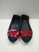 3x Pairs of ladies red band dolly shoes, size 40, new & packaged.