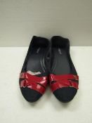 3x Pairs of ladies red band dolly shoes, size 38, new & packaged.