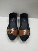 3x Pairs of ladies brown band dolly shoes, size40, new & packaged.