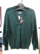 3x girls 2piece school cardigan green - size 10/11 - new but might have security tags on.