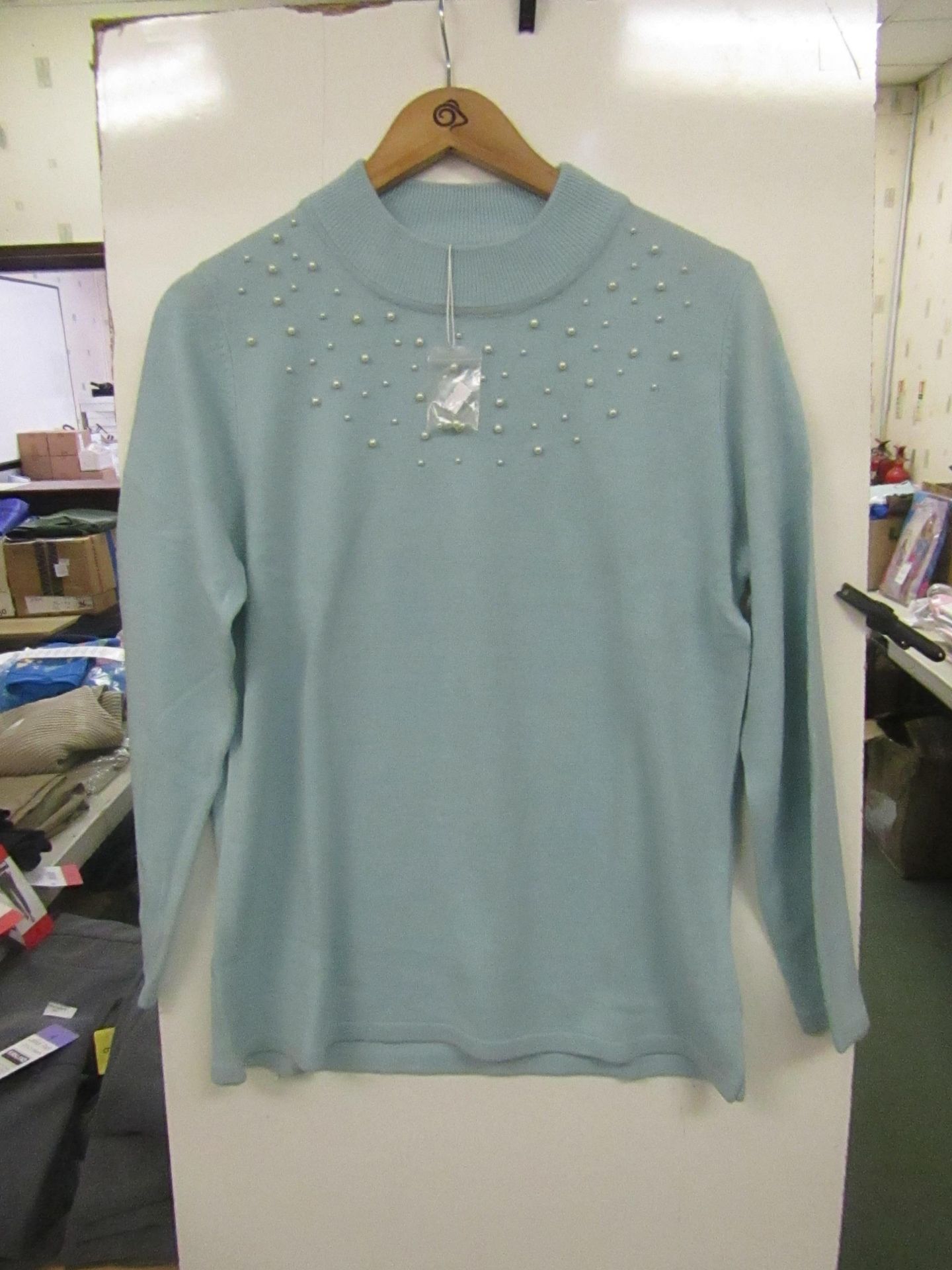 Damart Sweater with Pearls embelishments, new size 14-16