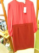 L K Bennett London Suzette Burgundy Dress size 18 RRP £325 new with tag see image for design
