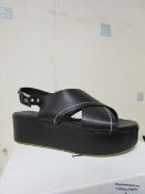 L K Bennett London Sima Black Veg Leather Shoes size 40 RRP £250 new & boxed see image for design