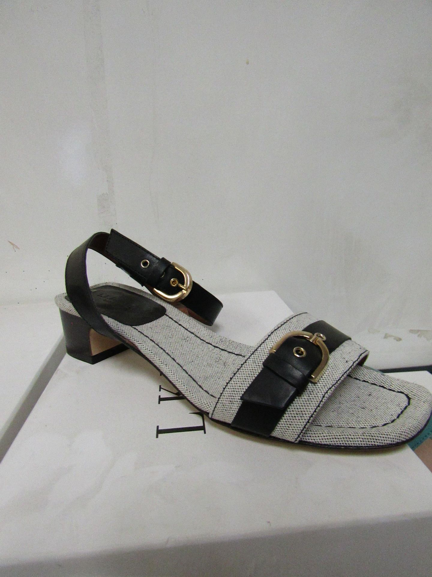 L K Bennet London Sadie Black Canvas Shoes Size 37 RRP £149 new & boxed see image for design