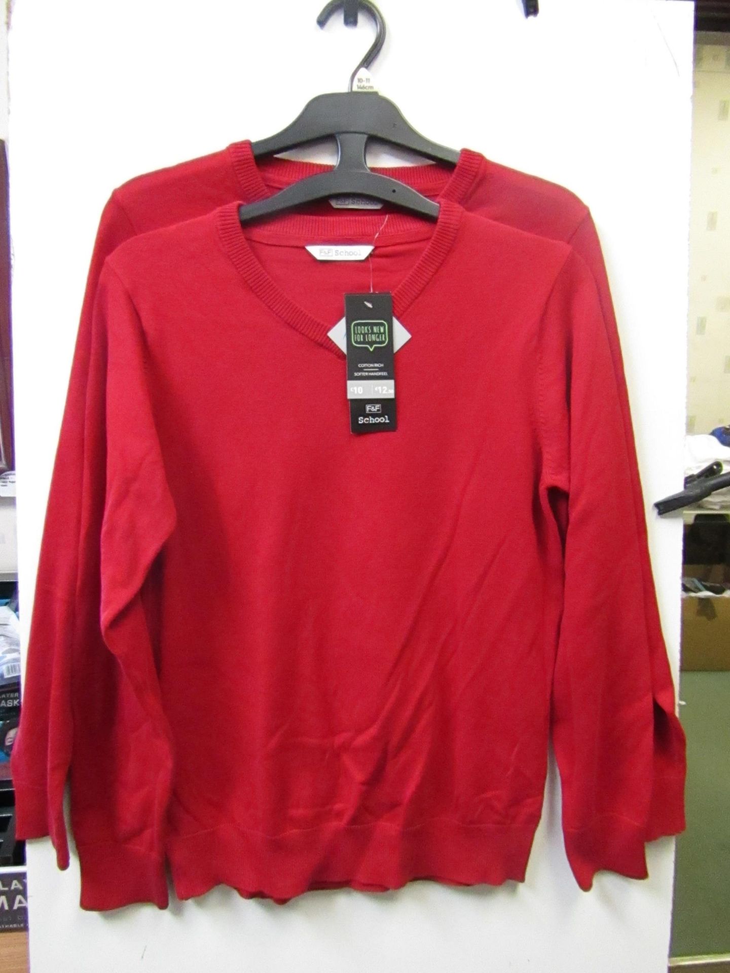 3x boys 2piece school jumper red - size 10/11 - new but might have security tags on.