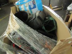 PALLET CONTAINING VARIOUS ELECTRICAL ITEMS MAINLY BEING LAWNMOWERS. ALL UNCHECKED