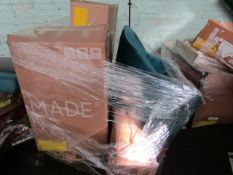 Mixed pallet of Made.com customer returns to include 4 items of stock with a total RRP of