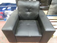 1 x LOFT INTERIORS Roma Armchair in Black Bonded Leather RRP ¶œ150 SKU LOF-SF100041-3 TOTAL RRP £150