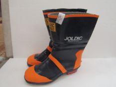 Jordic - Orange & Navy Blue Steel Toe-Cap Wellingtons - Size 7 - Unused.