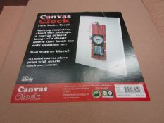 5x Sumo - TNT Canvas Clock (A3 Sized ) - Battery Operated. - Unused & Boxed.