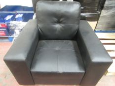 1 x LOFT INTERIORS Roma Armchair in Black Bonded Leather RRP ¶œ150 SKU LOF-SF100041-3 TOTAL RRP £150