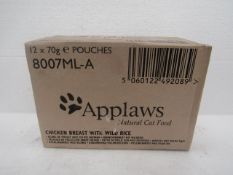 Applaws - Chicken Breast with wild rice Natural Cat Food (12x 70g Tins) - BBD 05/2022.