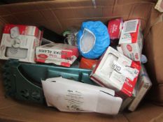 Box Containing Approx 15+ Various Assorted Household Items : From Smoke Alarms Keyrings Etc.