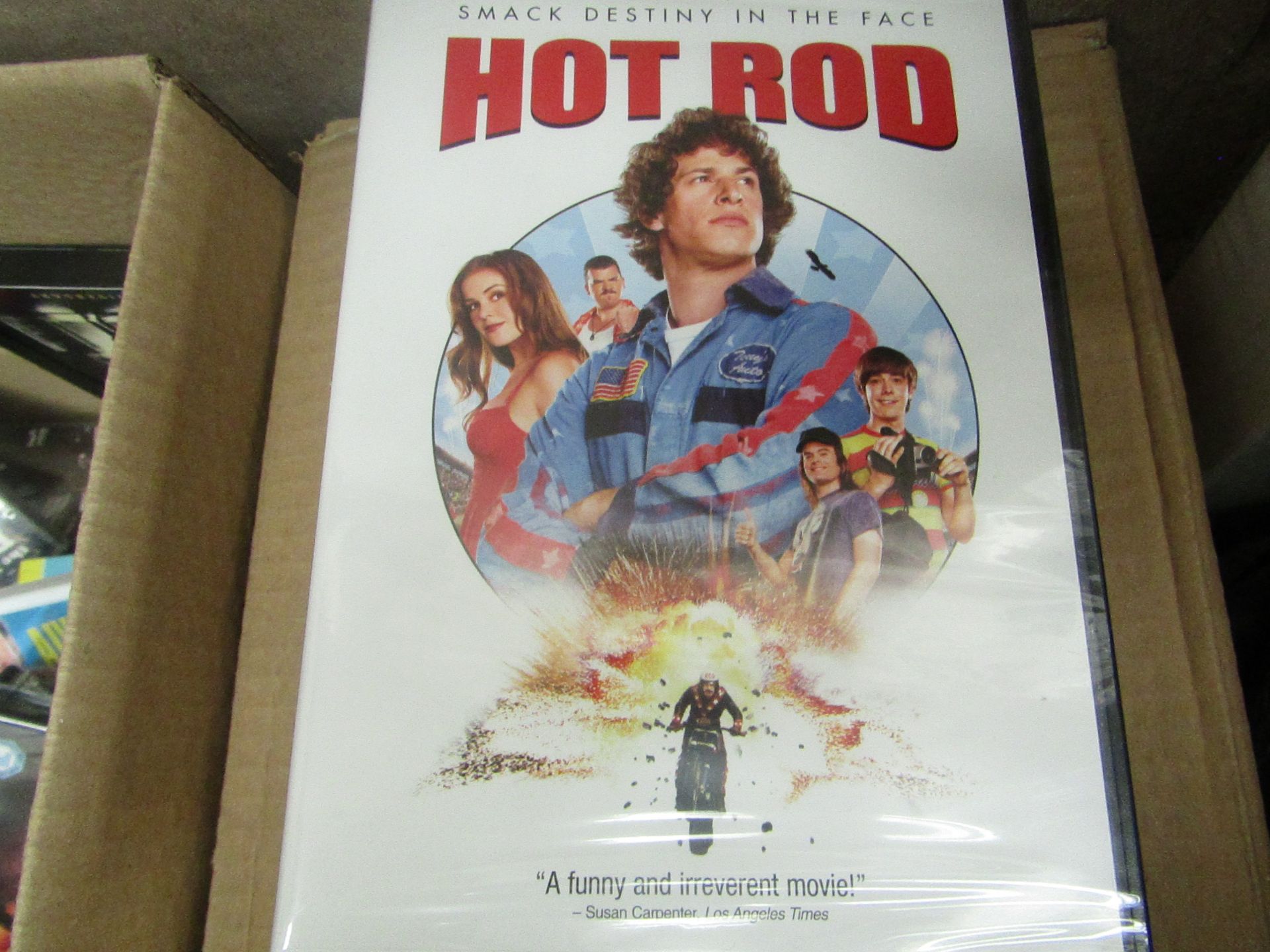 Box of approx 20x Hot Rod DVD's, all new and sealed.