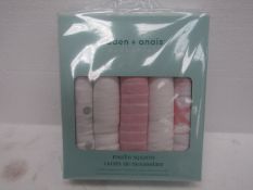 Aden + Anais - pack of 5 Muslin Squares - New & Boxed.