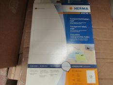 10x packs of 25 Hrma Sticker sheets, each aheet has 12 labels, all unchecked and the colour may