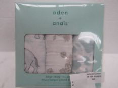 Aden + Anais - pack of 3 Jungle Muslin Squares - New & Boxed.