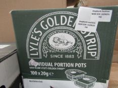 Box of 100x 20g Lyle's golden syrup - Unused & Boxed. BB 10/24