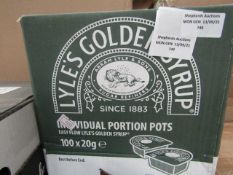 Box of 100x 20g Lyle's golden syrup - Unused & Boxed. BB 10/24