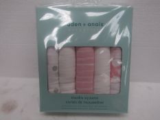 Aden + Anais - pack of 5 Muslin Squares - New & Boxed.