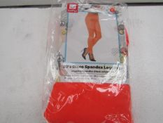 10x Smiffys - 80's Disco Orange Spandex Leggings - New & Packaged.