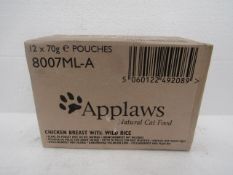 Applaws - Chicken Breast with wild rice Natural Cat Food (12x 70g Tins) - BBD 05/2022.