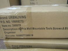 Urban Living - 43 Pc Wall Mountable Tools Screw & Bit Storage - Unchecked & Boxed.