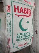 40KG bag of Habib Authentic pakistani Basmati rice, RRP £50.99