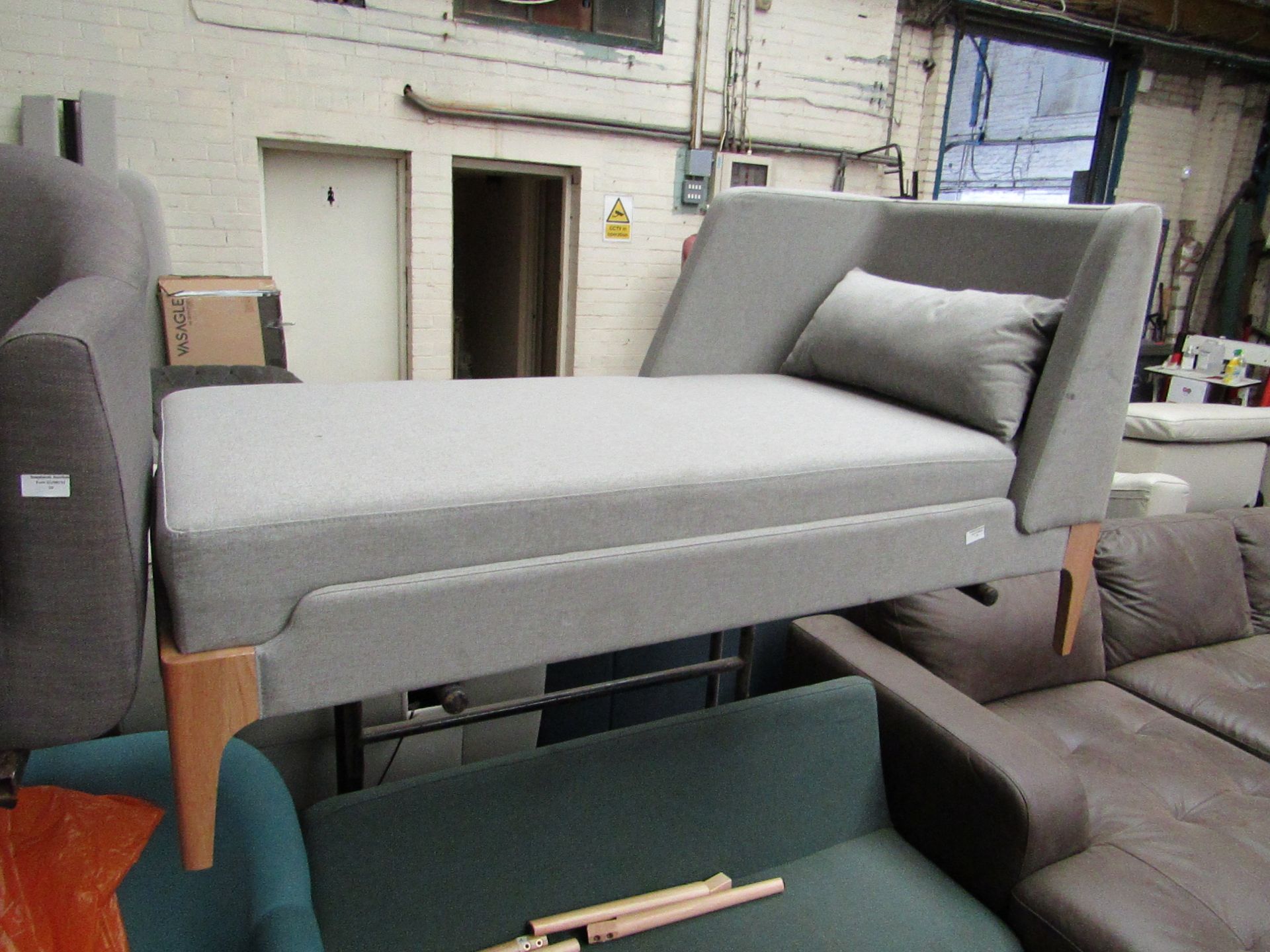 | 1X | MADE.COM FABRIC LOUNGER | NO MAJOR DAMAGE AND INCLUDES FEET | RRP £529 |