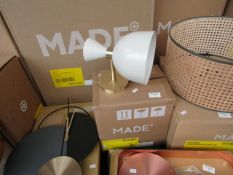 1 x Made.com Keeva Wall Lamp Cream & Brushed Brass RRP £39 SKU MAD-WLPKEE008CRM-UK TOTAL RRP £39