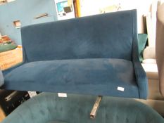 | 1X | MADE.COM BLUE LOVESEAT | NO VISIBLE DAMAGE (NO GUARANTEE) BUT MISSING FEET | APA-219 | RRP £