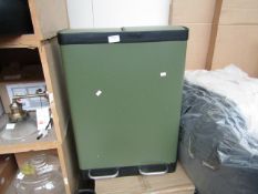 | 1X | MADE.COM COLTER 60L SOFT CLOSE DOUBLE RECYCLING BIN GREEN | THE ITEM LOOKS TO BE IN GOOD