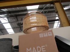 | 1X | MADE.COM YEN EXTRA LARGE PENDANT LAMP SHADE, NATURAL BAMBOO | LOOKS UNUSED & BOXED | RRP £