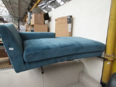 | 1X | MADE.COM VELVET CHAISE LOUNGER | NO MAJOR DAMAGE AND NO FEET | RRP £529 |