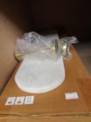 | 1X | MADE.COM SAKARI MARBLE SHELF 50CM, WHITE & BRASS | LOOKS TO BE UNUSED | RRP £49 |