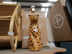 | 1X | MADE.COM RAJA LEOPARD CERAMIC TABLE LAMP, TAN | LOOKS UNUSED | RRP £80 |