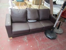 | 1X | LOFT ISABELLA 3 SEATER LEATHER SOFA | HAS A COUPLE OF MARKS & 2 LITTLE RIPS & NO FEET PRESENT