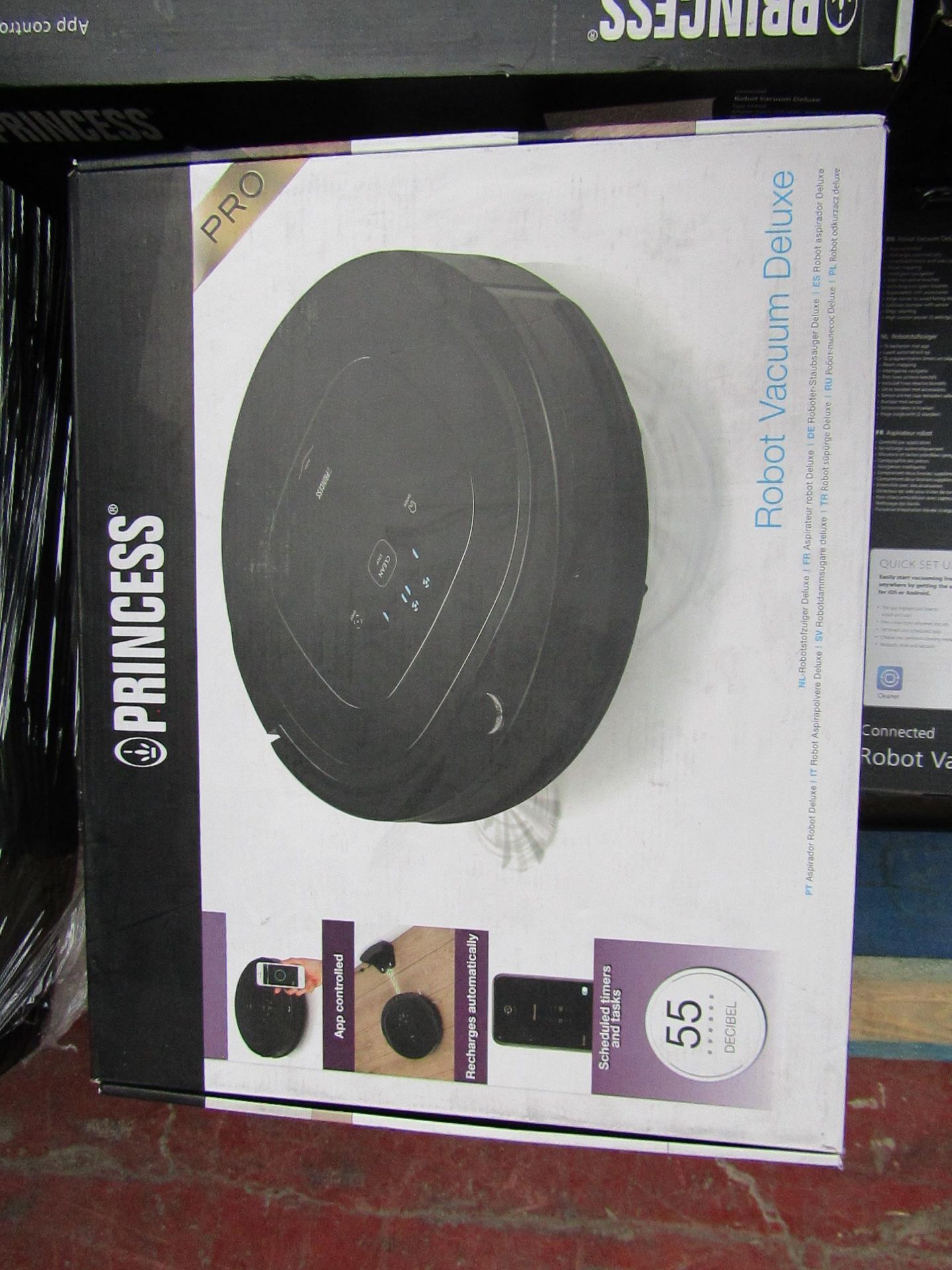1X PRINCESS PRO ROBOT VACUUM DELUXE, UNCHECKED & BOXED, RRP 219.99 AT ARGOS.
