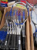 2 X LANWEI TENNIS RACKETS, UNCHECKED LOOK NEW SEE PICTURE FOR DESIGN.