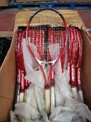 2 X LANWEI TENNIS RACKETS, UNCHECKED LOOK NEW SEE PICTURE FOR DESIGN.