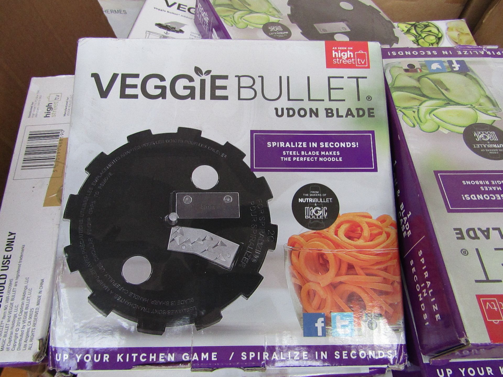 | 2X | BOX OF VEGGIE BULLET RIBBON BLADES | NEW & BOXED | NO ONLINE RESALE | RRP £-