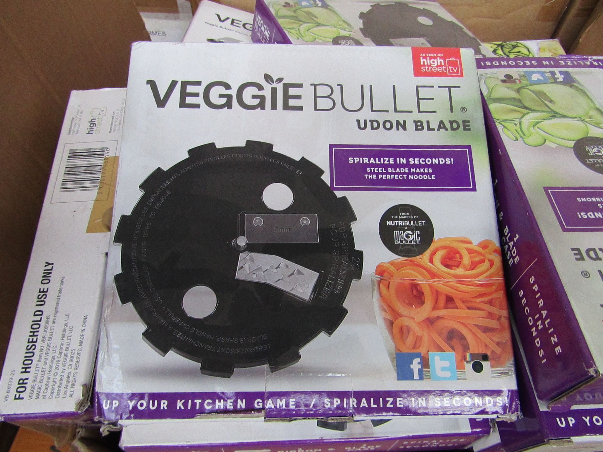 | 2X | BOX OF VEGGIE BULLET RIBBON BLADES | NEW & BOXED | NO ONLINE RESALE | RRP £-