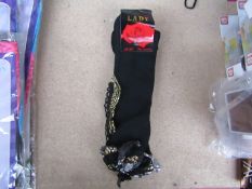 5x Pairs of Gold Snake Skin Lace Up Socks - New with Tags - Size 36-40-