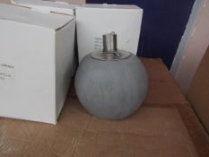 5x Grey Concrete Citronella Oil Garden Table Lamp Light - Unchecked & Boxed - RRP £24.99 For Each