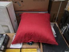 Large Red Suede Cushion ( 50 x 60cm Approx ) - Packaging Damaged, May Need a Wash.