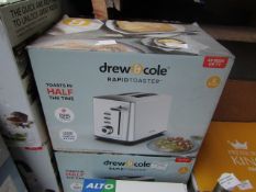 | 1x | DREW& COLE BRUSHED CHROME RAPID 2 SLICE TOASTER | UNCHECKED & BOXED | NO ONLINE RESALE |