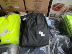 2x Adventure Line - Pvc Over Trousers Black With Hi-Vis Stripe - Size 140/146 - Unused & Packaged.