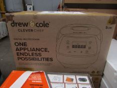 | 1X | DREW & COLE CLEVER CHEF 5L CHROME DIGITAL MULTICOOKER | UNCHECKED & BOXED | NO ONLINE