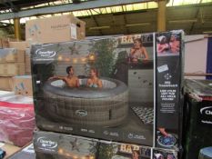 CleverSpa - Florenece 6 Person Inflatble Hot-Tub - 1000 Litre / Exclusive Grey Rattan print / All-